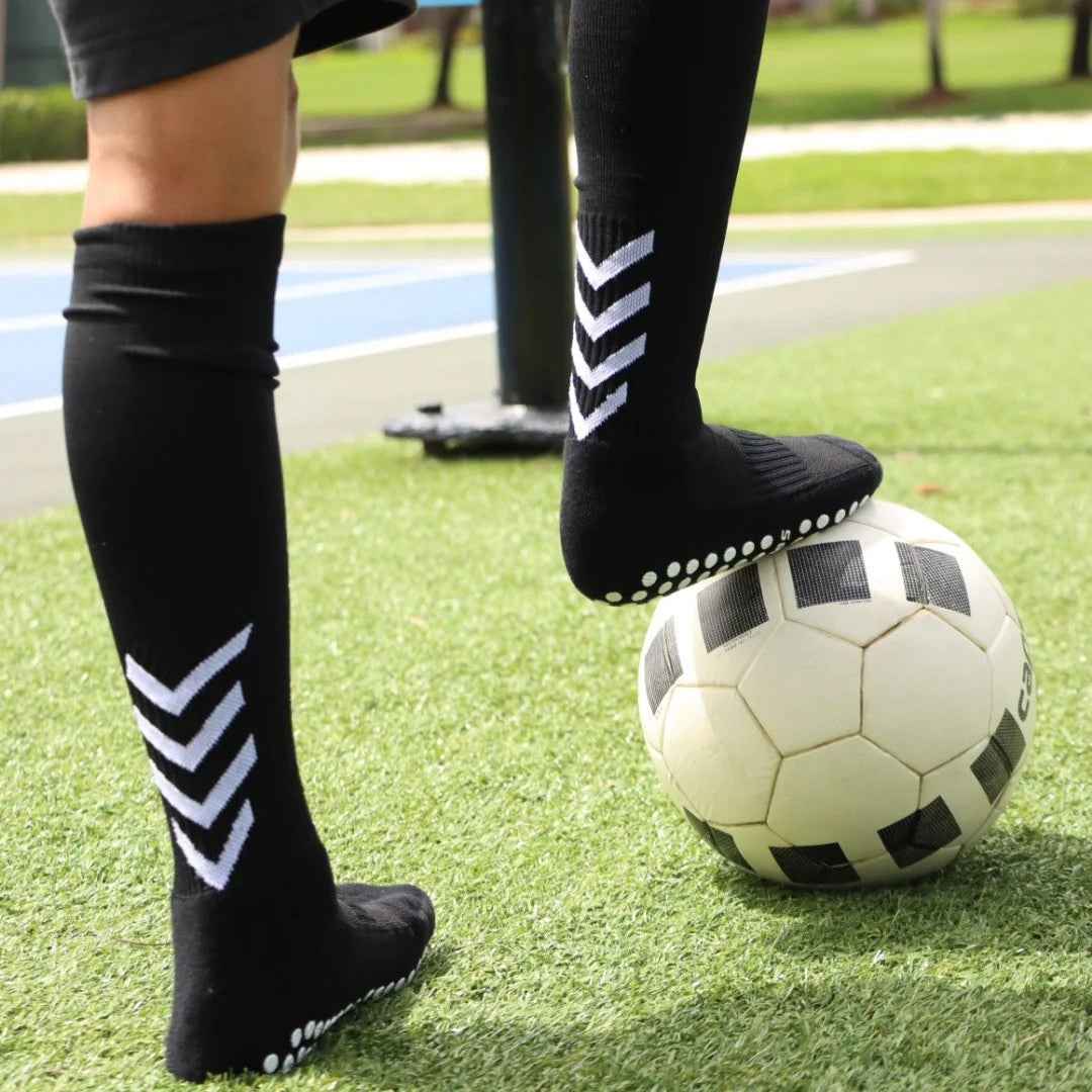 Black Pro Knee-High Grip Socks for Kids